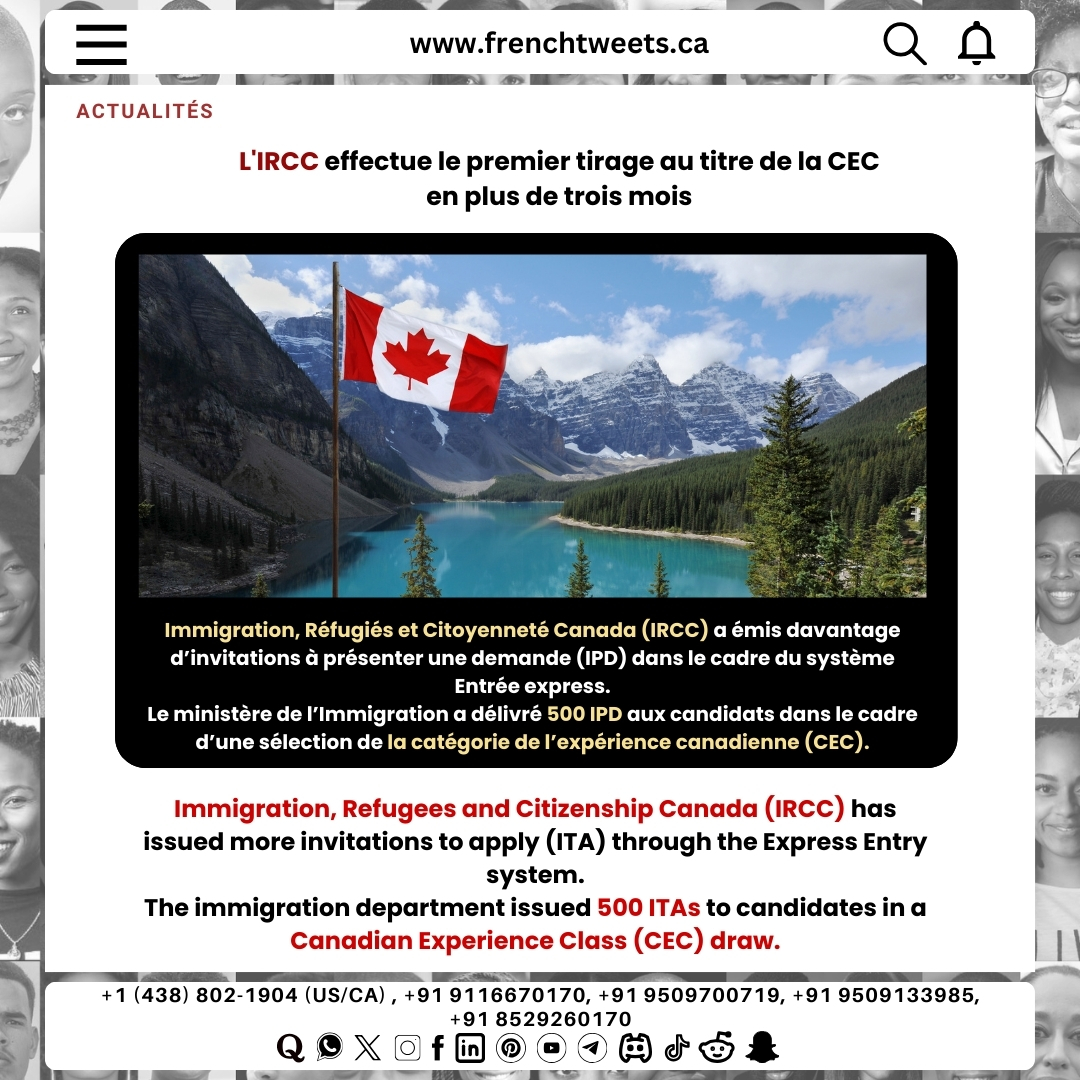 frenchtweets1's tweet image. 🇨🇦 IRCC Holds First CEC Draw in Over 3 Months! Canada resumes Canadian Experience Class invitations through Express Entry!
#IRCCUpdates #ExpressEntryCanada #CanadianExperienceClass #CanadaImmigrationNews #ImmigrateToCanada #CECExpressEntry #CanadaVisa2025 #PermanentResidency