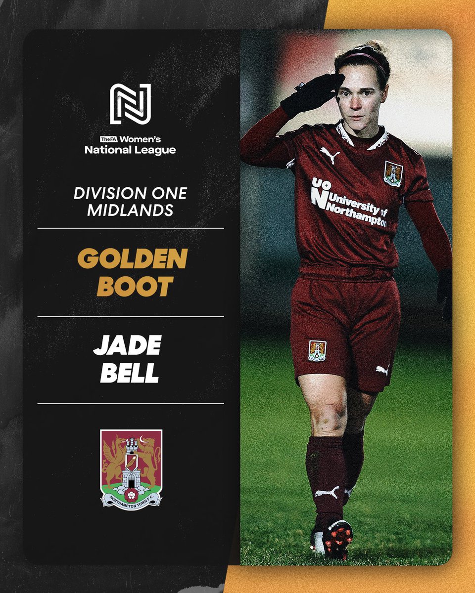 In a league of her own 🙌

Northampton Town's Jade Bell earned the Division One Midlands Golden Boot.

Her 33 goals were the most scored by an individual player across all six divisions.

#FAWNLAwards