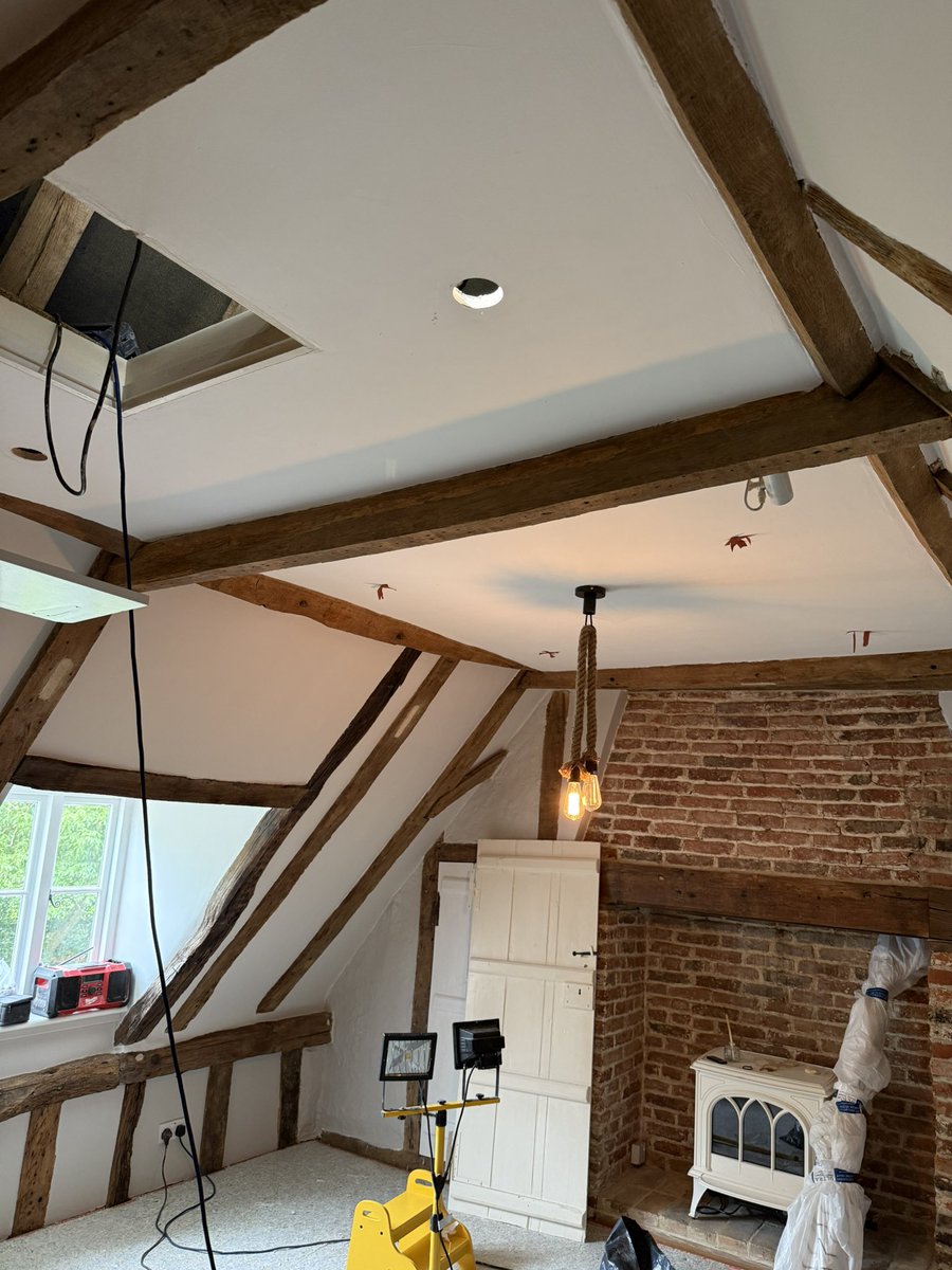 Downlights and new rodent proof wiring going in.