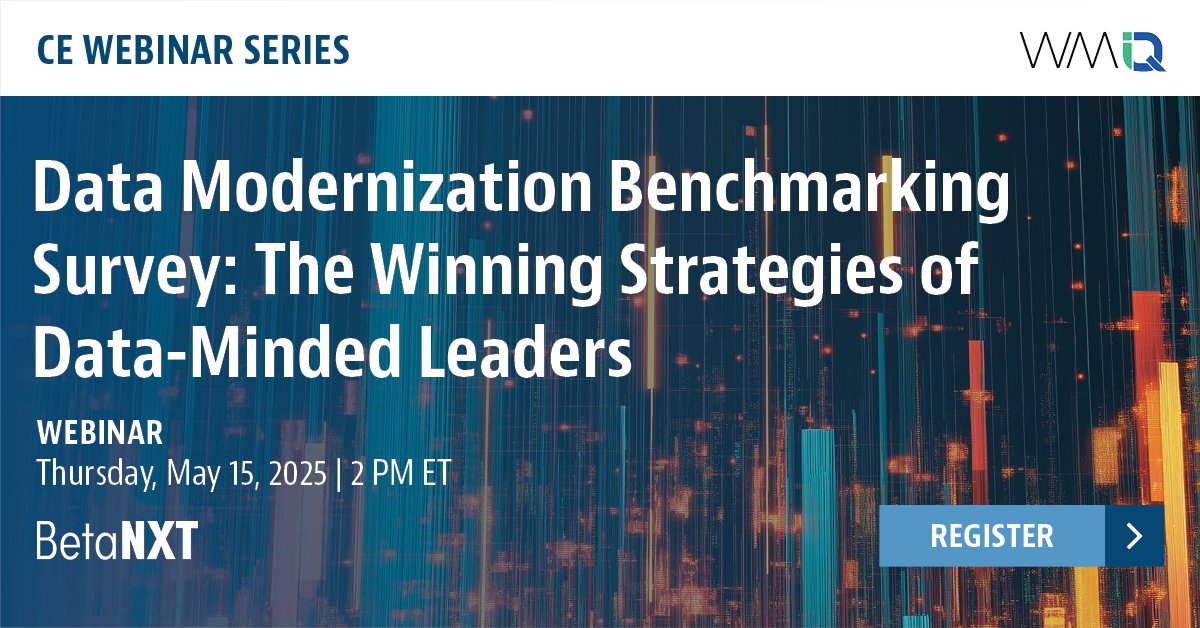wealth_mgmt's tweet image. JOIN US TODAY! 
How are investment &amp;amp; wealth management leaders modernizing their data infrastructure for AI? Join BetaNXT&apos;s leadership for exclusive insights from our Data Modernization Benchmarking Survey!
spr.ly/6018277NY
#DataModernization #WealthManagement