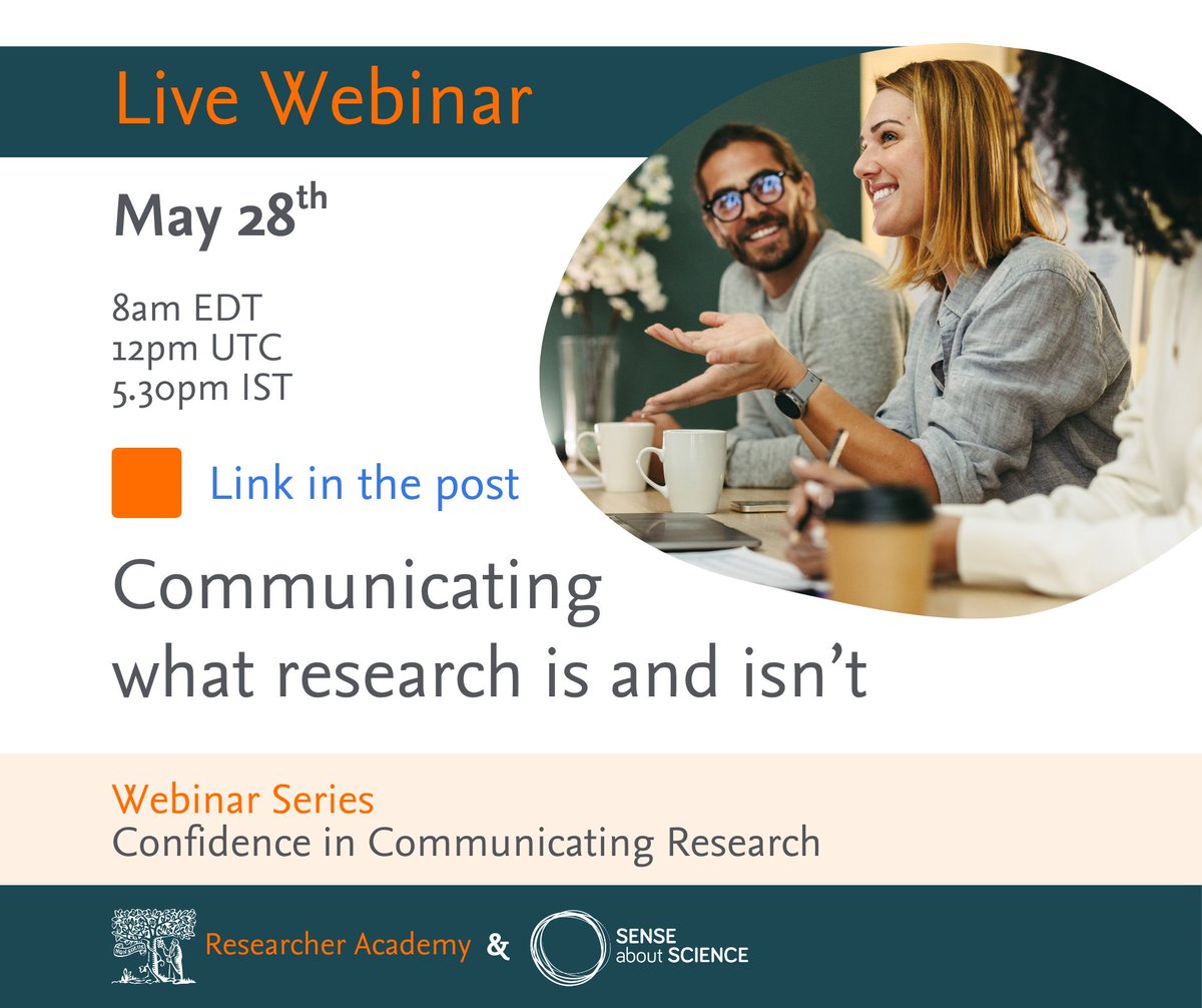 Elsevier Researcher Academy (@researcheracad) on Twitter photo On May 28th 12pm UTC, join <a href="/ResearcherAcad/">Elsevier Researcher Academy</a> for a comprehensive webinar exploring the distinct nature of #research information. Discover insights and tips for managing the challenges posed by news pressures and policy requirements.
Register now: spkl.io/6017fFidD On May 28th 12pm UTC, join <a href="/ResearcherAcad/">Elsevier Researcher Academy</a> for a comprehensive webinar exploring the distinct nature of #research information. Discover insights and tips for managing the challenges posed by news pressures and policy requirements.
Register now: spkl.io/6017fFidD
