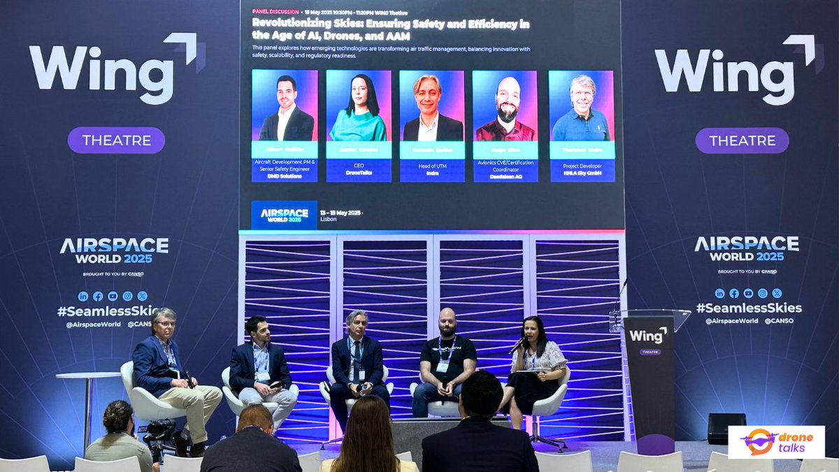 DroneTalks.online (@drone_talks) on Twitter photo How do we scale innovation in airspace — AI, drones, AAM — without compromising safety or efficiency? That was the key question explored in today’s panel at <a href="/AirspaceWorld/">Airspace World</a> 2025, where our CEO and Co-founder <a href="/eszter_kova/">Eszter Kovacs</a> joined a distinguished lineup of expert speakers.
In the How do we scale innovation in airspace — AI, drones, AAM — without compromising safety or efficiency? That was the key question explored in today’s panel at <a href="/AirspaceWorld/">Airspace World</a> 2025, where our CEO and Co-founder <a href="/eszter_kova/">Eszter Kovacs</a> joined a distinguished lineup of expert speakers.
In the