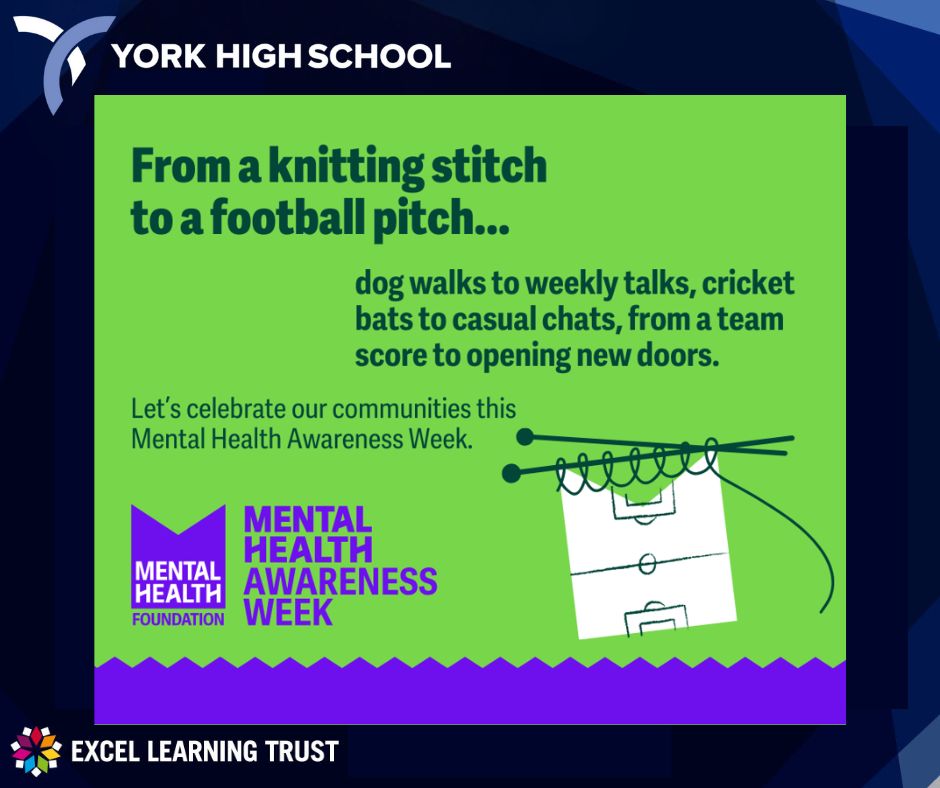 🧠 Mental Health Awareness Week 🧠

Celebrate our local community!
So much happens in our local community and York High is pleased to be part of it!

#MentalHealthAwarenessWeek #ThisIsMyCommunity