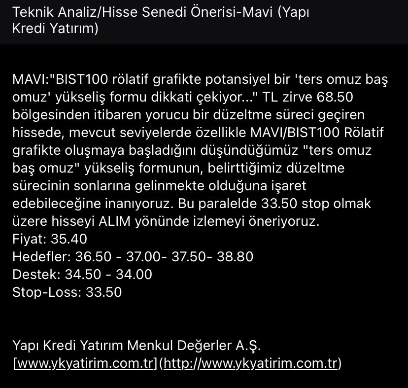 Golge_Hasan_'s tweet photo. #Mavi Yapı Kredi Önermiş Teknik Olarak Baktığımızda Flama Formasyonu Çalışırmı İzliyorum Destek 34.50 Dirençler 36.50 37 37.50 YTD..✋
#borsa #bist #endeks #bist100 #viop #tckrc #cemzy #thyao #clebi #asgyh #hrket #binho #sasa #bobet #cgcam #smyra #binho #tckrc #sasa https://t.co/Kx25UbSH2N