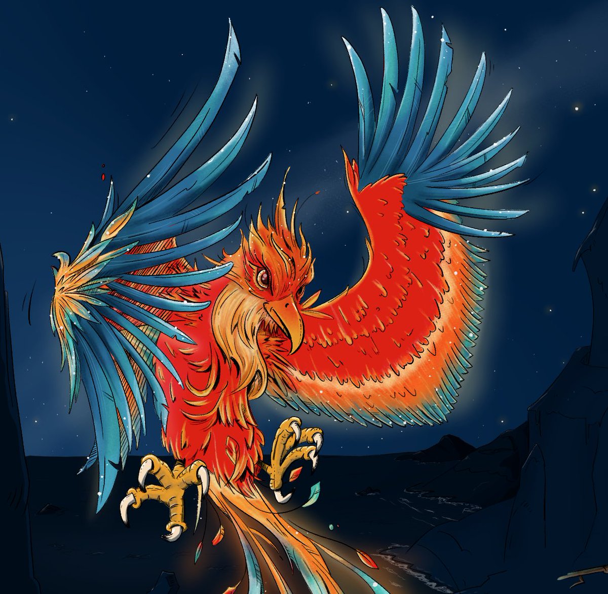 Realized I never posted this piece from last year.

It was for a project and inspired by the #Simurgh. A mythical bird from Persian mythology.

Said to be as old as time, the Simurgh raised heroes, healed the sick.
My take on a timeless legend. 🕊✨
 #Shahnameh #Illustration