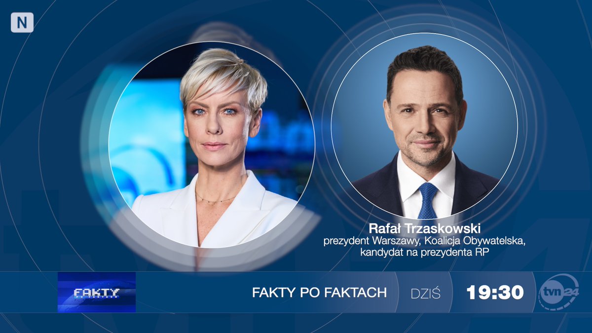 Fakty po Faktach (@faktypofaktach) on Twitter photo Dziś w <a href="/faktypofaktach/">Fakty po Faktach</a> gościem Anity Werner będzie Rafał Trzaskowski <a href="/trzaskowski_/">Rafał Trzaskowski</a> - Prezydent Warszawy, <a href="/ko_klub/">Koalicja Obywatelska 🇵🇱✌️</a>, kandydat na Prezydenta RP. Zapraszamy o godz. 19.30 do <a href="/tvn24/">tvn24</a>. Dziś w <a href="/faktypofaktach/">Fakty po Faktach</a> gościem Anity Werner będzie Rafał Trzaskowski <a href="/trzaskowski_/">Rafał Trzaskowski</a> - Prezydent Warszawy, <a href="/ko_klub/">Koalicja Obywatelska 🇵🇱✌️</a>, kandydat na Prezydenta RP. Zapraszamy o godz. 19.30 do <a href="/tvn24/">tvn24</a>.