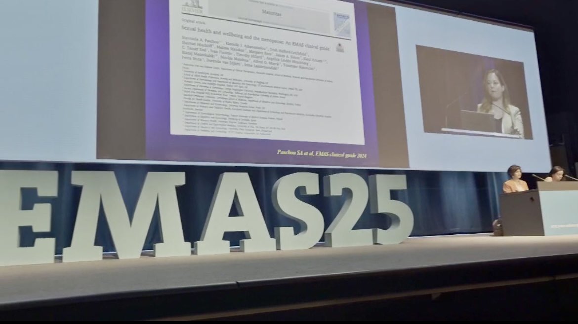 Από τη σημερινή παρουσίαση διεθνών κατευθυντήριων οδηγιών, στις οποίες είμαι πρώτη συγγραφέας, στο Πανευρωπαϊκό Συνέδριο Εμμηνόπαυσης “Sexual health and wellbeing and the menopause: an EMAS clinical guide”.