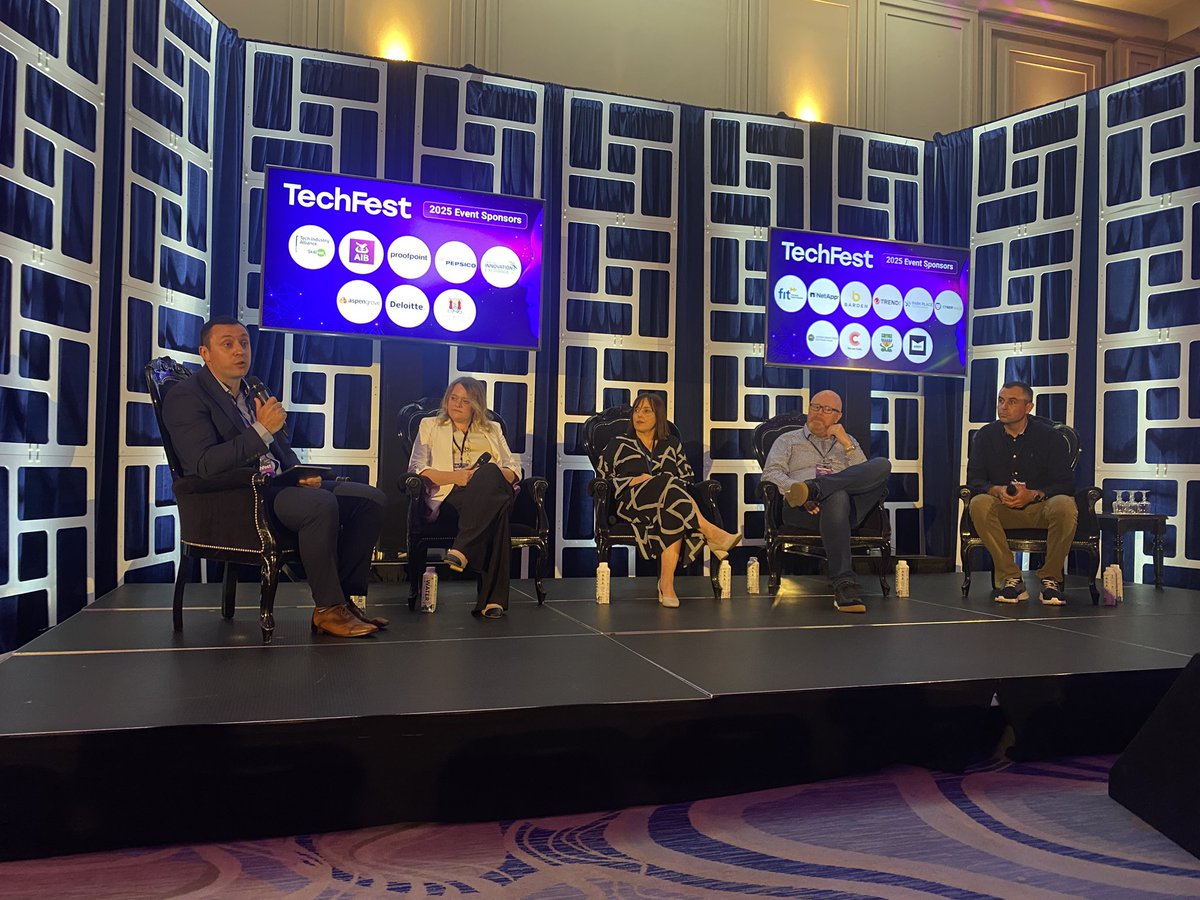On stage now at TechFest 2025:
A brilliant panel on The Future of Tech Talent featuring voices from Deloitte, MTU, Barden Ireland, FIT &amp; PepsiCo — exploring what’s next for Ireland’s tech workforce.
#TIATechFest