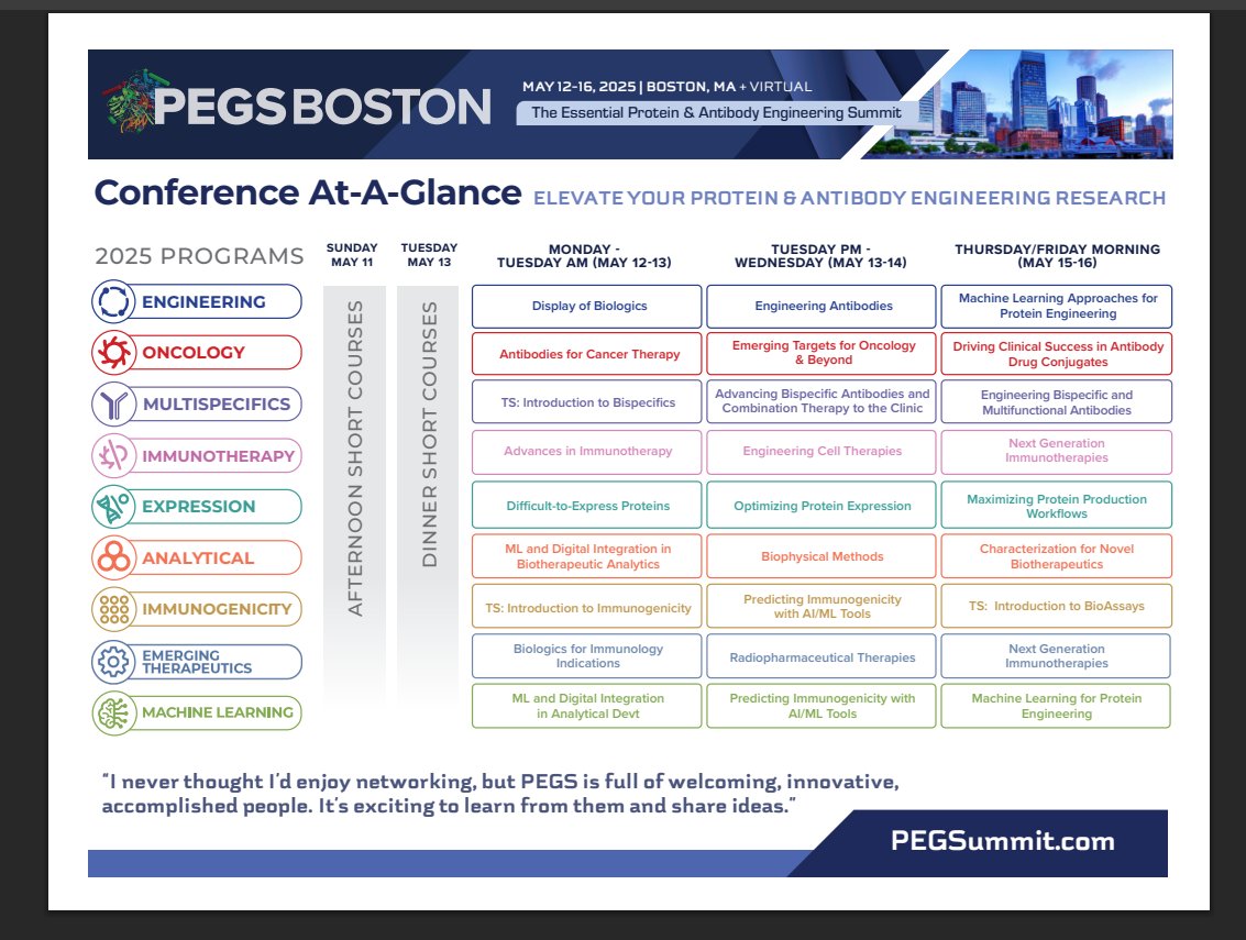 We’re in the home stretch at #PEGSummit in Boston!
The energy is high as we dive into the final conference lineup during this incredible week of science, networking, and innovation.
There’s still plenty to discover
pegsummit.com/conference-str…