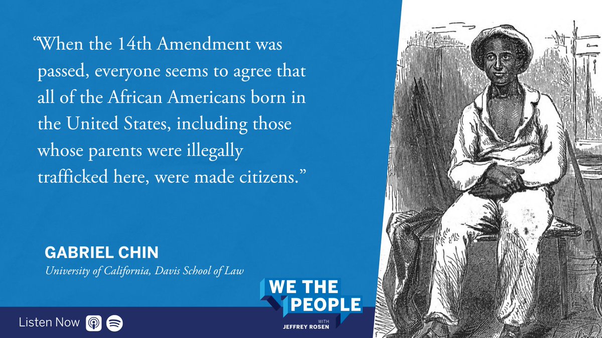 National Constitution Center (@constitutionctr) on Twitter photo Gabriel Chin of <a href="/UCDavisLaw/">UC Davis Law</a> explains how the 14th Amendment granted citizenship to formerly enslaved individuals, regardless of the status of their parents.
Listen to #WeThePeoplePodcast: ow.ly/HpJS50VIY2v Gabriel Chin of <a href="/UCDavisLaw/">UC Davis Law</a> explains how the 14th Amendment granted citizenship to formerly enslaved individuals, regardless of the status of their parents.
Listen to #WeThePeoplePodcast: ow.ly/HpJS50VIY2v
