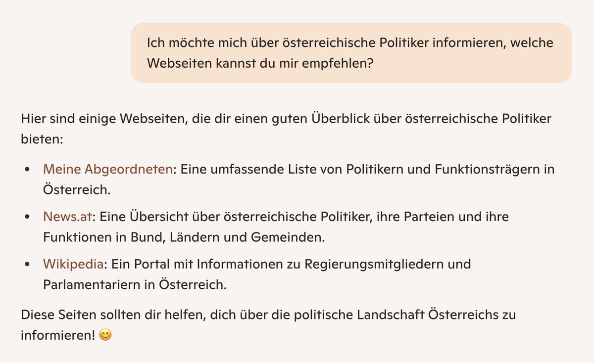 ChatGPT weiß, wo man sich gut informieren kann.

#Politik #Transparenz #Abgeordnete
