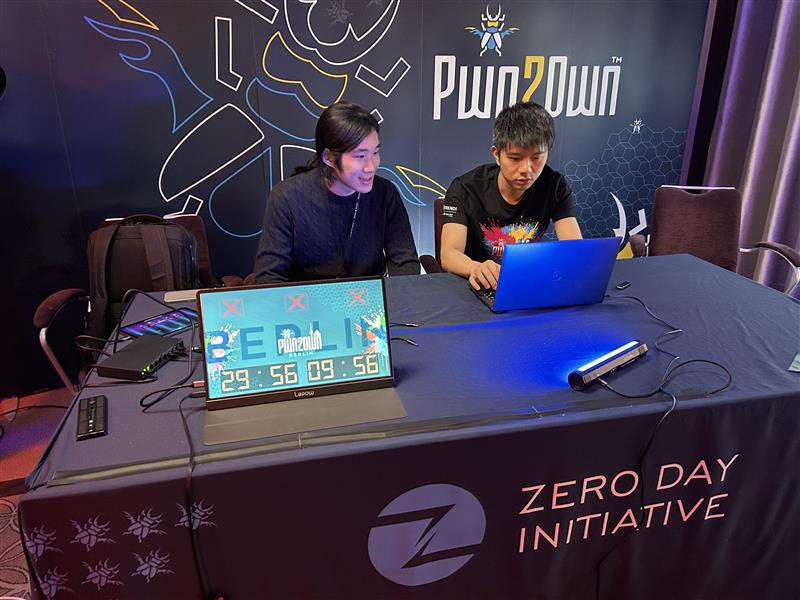 Sweet! Hyunwoo Kim (@V4bel) and Wongi Lee (<a href="/_qwerty_po/">qwerty</a>) of Theori were able to escalate to root on Red Hat Enterprise Linux. They head off to the disclosure room to cover the details of their exploit.