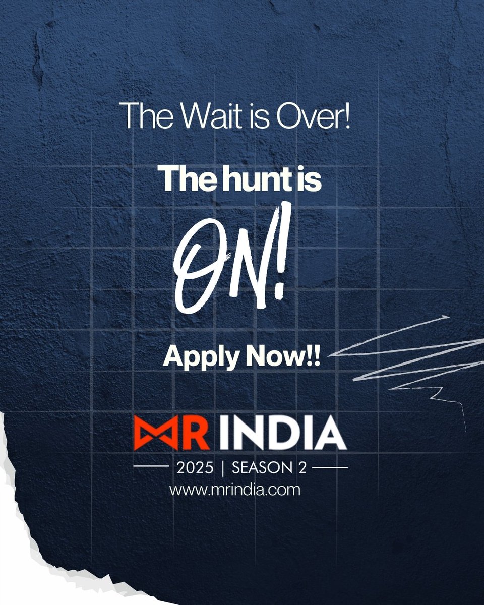 🚨 Calling all legends-in-the-making!
Mr India 2025 Season 2 is looking for the next modern Indian man - and it could be YOU!!!

Log on to mrindia.com and APPLY NOW! 

#MrIndia2025 #MrIndia2025Season2 #HuntForTheModernIndianMan #ApplyNow
