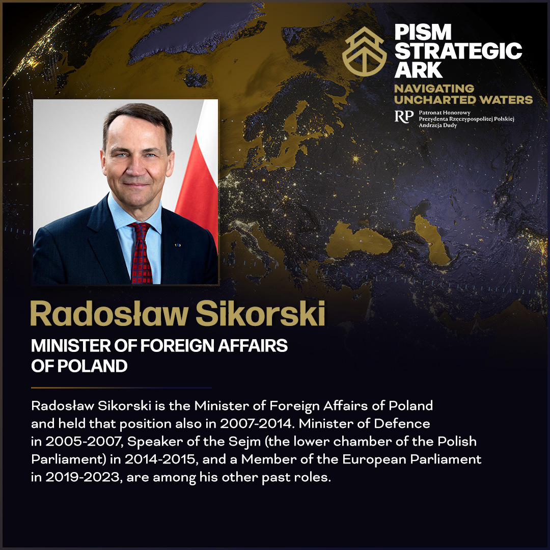 🚀 Big news! <a href="/sikorskiradek/">Radosław Sikorski 🇵🇱🇪🇺</a>, Minister <a href="/PolandMFA/">Ministry of Foreign Affairs 🇵🇱</a>, will join #Strategic_Ark! He’ll take part in the opening keynote session: "Avoiding the Perils of Negotiated Peace with Dictators" 
‼️Don’t miss hearing from one of Europe's key voices!
with  <a href="/JCwiekKarpowicz/">Jarosław Ćwiek-Karpowicz</a> 
Circle this date! 🗓️