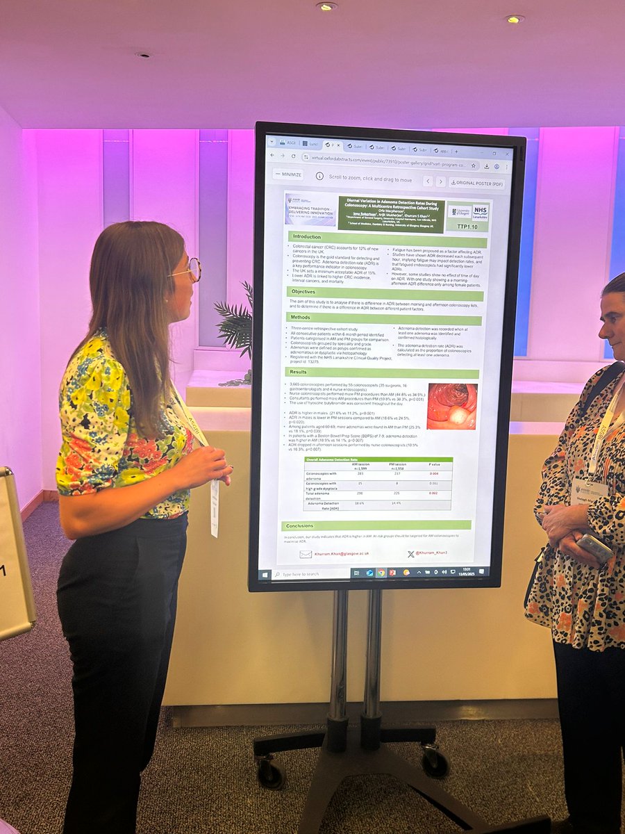 Khurram Khan (@khurram_khan3) on Twitter photo A poster comparing Adenoma Detection Rate in colonoscopy in morning and afternoon lists presented by <a href="/wearehairmyres/">University Hospital Hairmyres</a> team #ASGBI25. Great work Iona Robertson. A poster comparing Adenoma Detection Rate in colonoscopy in morning and afternoon lists presented by <a href="/wearehairmyres/">University Hospital Hairmyres</a> team #ASGBI25. Great work Iona Robertson.