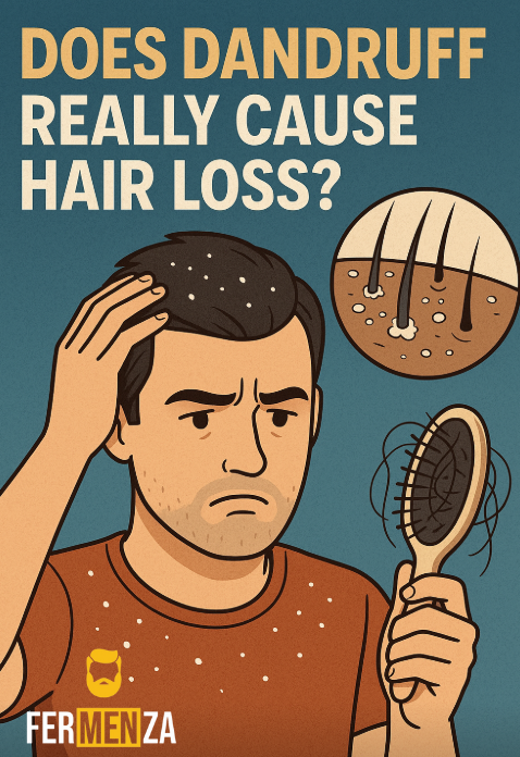 Fermenza_Men's tweet photo. Does Dandruff Really Cause Hair Loss ? 
#fermenza #haircare #hair #hairfall #dandruff https://t.co/Ze3VlAcaBl