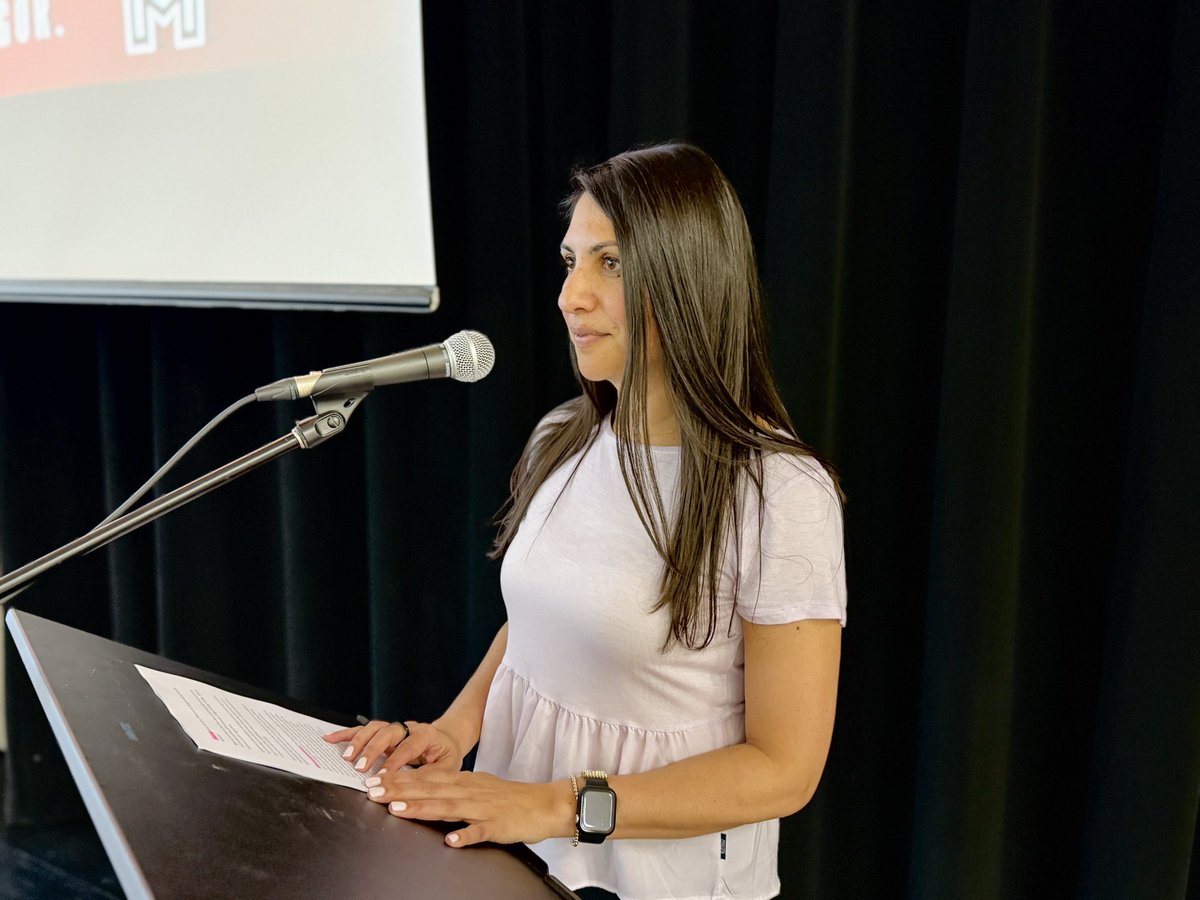 MADDDurham's tweet photo. Chapter President Trisha &amp; Det. Baumgartner visited @MaxwellHeights to spread awareness about impaired driving. The Gr. 12 graduating class heard Trisha's personal story of trauma &amp; loss the detective shared what the consequences would be. #drivesafe #drivesober #projectsafeprom https://t.co/W8ZBLqQpUR