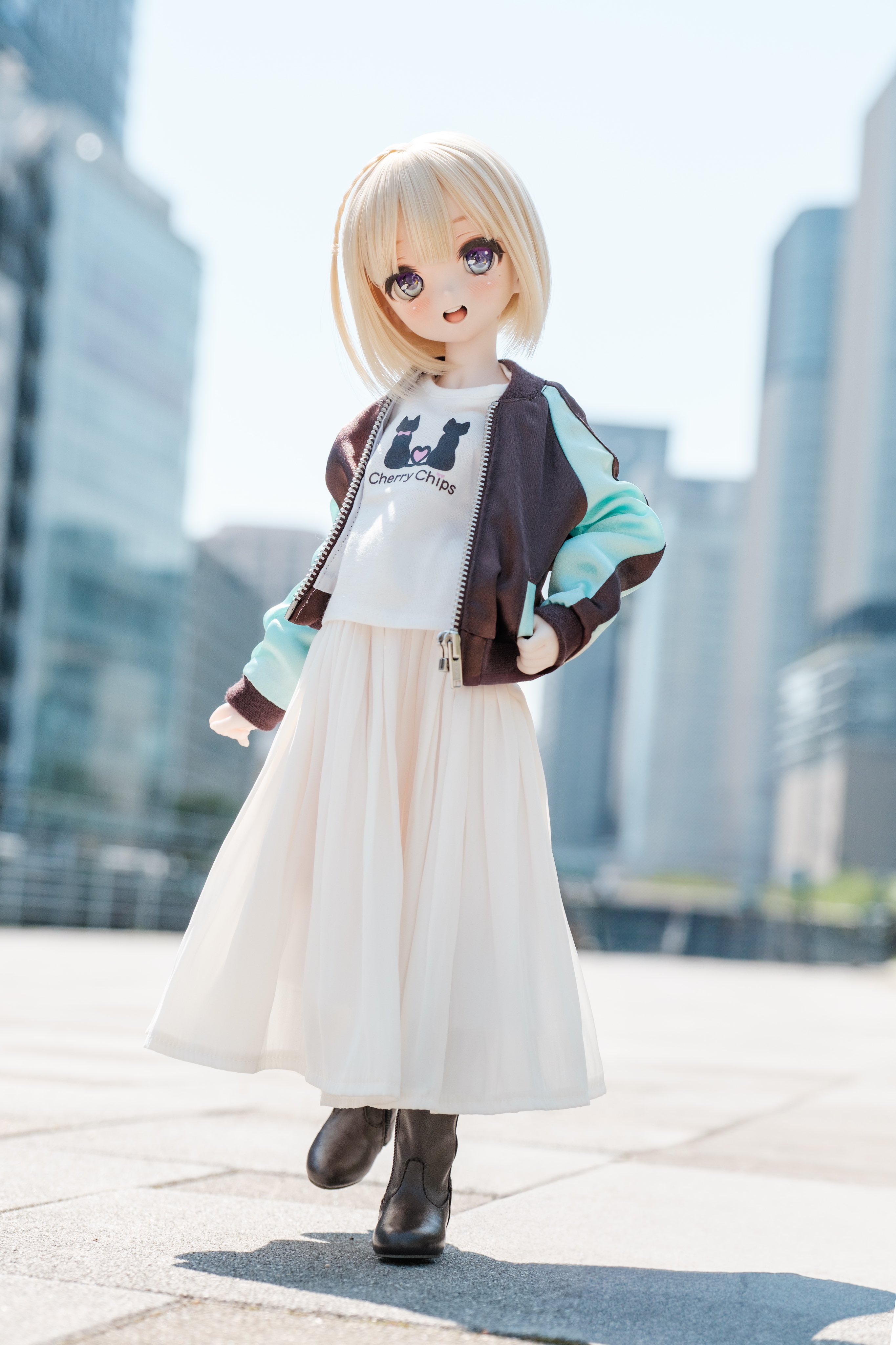 すのチル服 ぬい服 作り方 スノーマン 【レザージャケットの