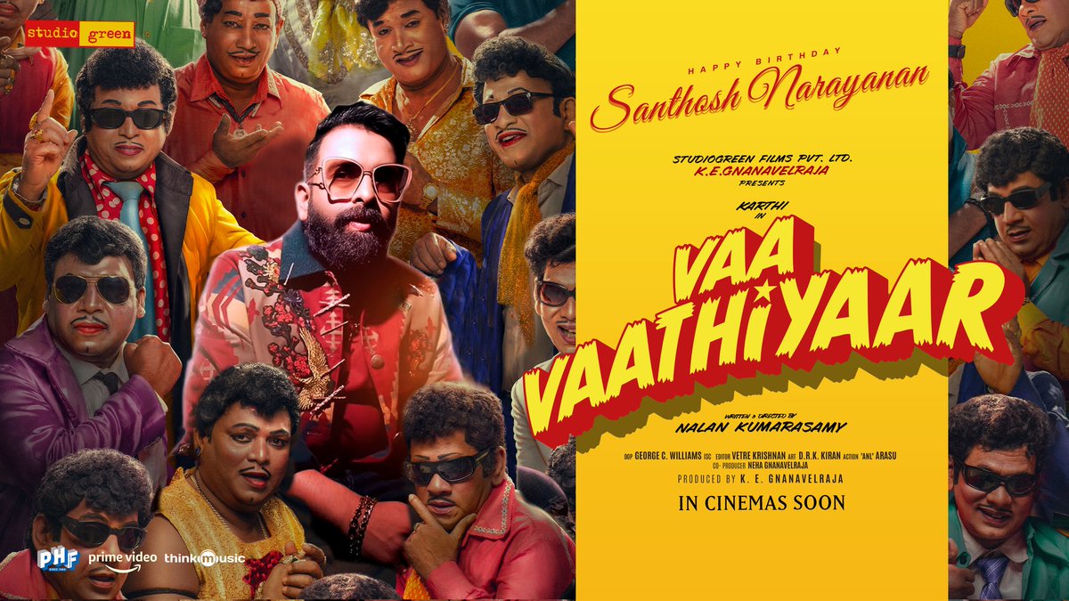 Studio Green (@studiogreen2) on Twitter photo Your #UyirPathikaama hits different every single time. Can’t wait to vibe to more of your magic from #VaaVaathiyaar 🎸🎧
Happy Birthday <a href="/Music_Santhosh/">Santhosh Narayanan</a> 🎊
#HappyBirthdaySanthoshNarayanan
A #NalanKumarasamy Entertainer
<a href="/Karthi_Offl/">Karthi</a> <a href="/VaaVaathiyaar/">Vaa Vaathiyaar</a> #StudioGreen <a href="/gnanavelraja007/">gnanavelraja</a> Your #UyirPathikaama hits different every single time. Can’t wait to vibe to more of your magic from #VaaVaathiyaar 🎸🎧
Happy Birthday <a href="/Music_Santhosh/">Santhosh Narayanan</a> 🎊
#HappyBirthdaySanthoshNarayanan
A #NalanKumarasamy Entertainer
<a href="/Karthi_Offl/">Karthi</a> <a href="/VaaVaathiyaar/">Vaa Vaathiyaar</a> #StudioGreen <a href="/gnanavelraja007/">gnanavelraja</a>