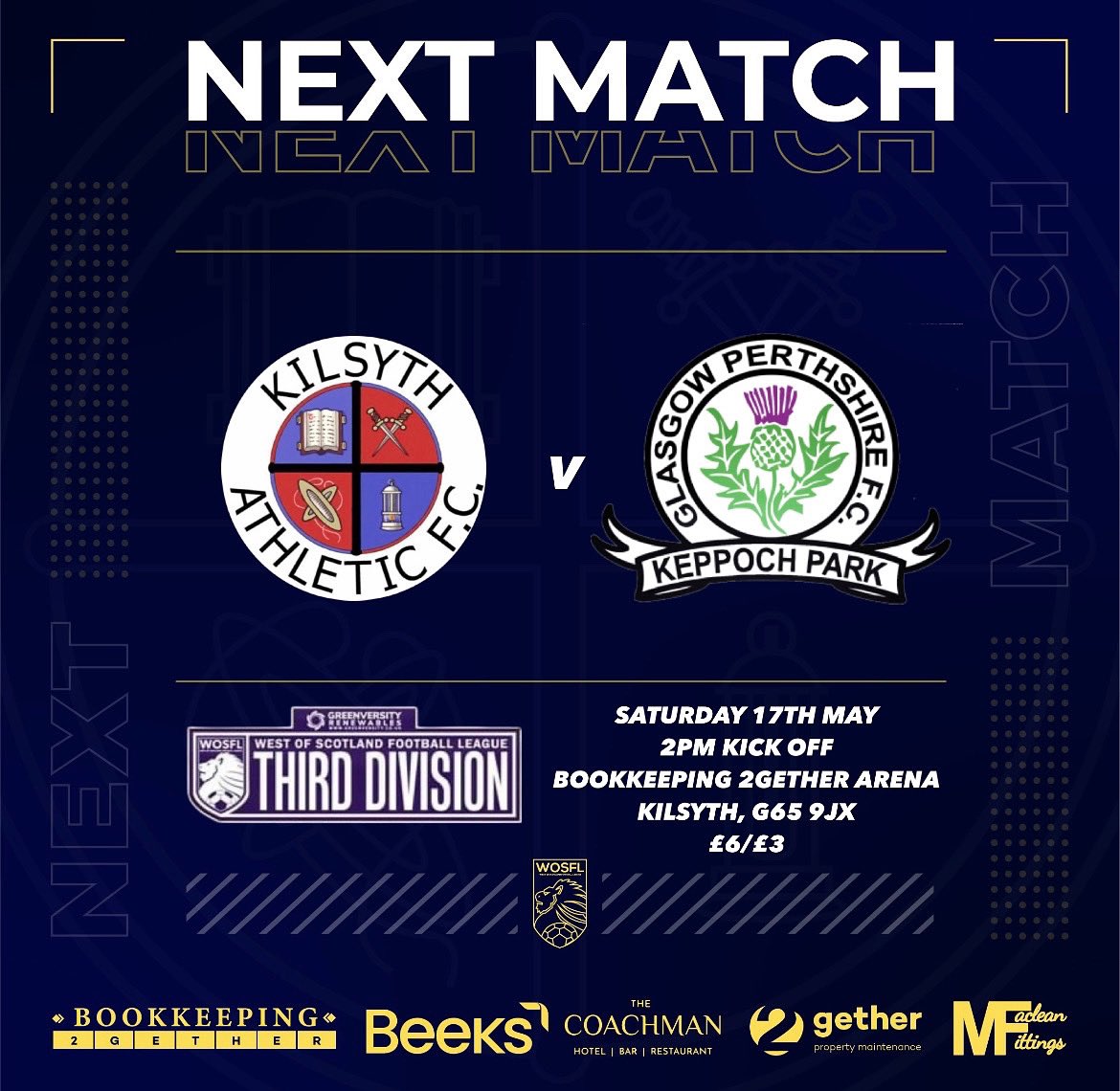 The Last Dance!

It’s Bailey Hanlon’s last game in charge on Saturday as the promotion fight goes down to the wire against Glasgow Perthshire!

We need your support, to try and get over the line and give the gaffer the send off he deserves as we say goodbye on Saturday! 

⚽️🟢🔵
