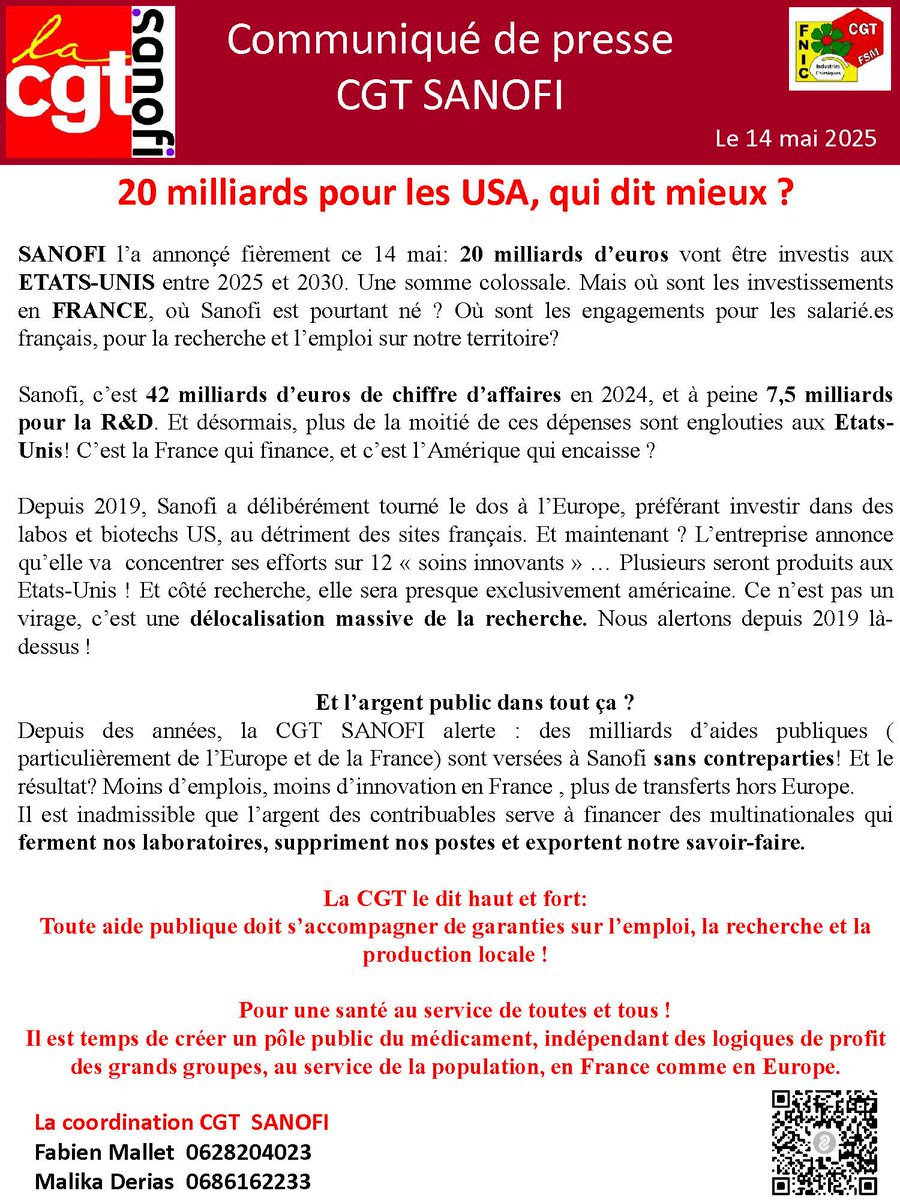Quand Sanofi sort du bois ...   

#Sanofi #cgtsanofi #cgtsanofifrance