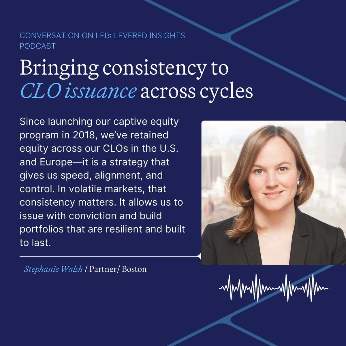 Bain Capital (@baincapital) on Twitter photo In a recent episode of LevFin Insights’ Levered Lines podcast, Stephanie Walsh joined host David Graubard for a wide-ranging discussion on the shifting landscape of the CLO markets and offered a view of what the coming year holds for CLOs. <a href="/levfininsights/">LevFin Insights</a>
Listen to the full In a recent episode of LevFin Insights’ Levered Lines podcast, Stephanie Walsh joined host David Graubard for a wide-ranging discussion on the shifting landscape of the CLO markets and offered a view of what the coming year holds for CLOs. <a href="/levfininsights/">LevFin Insights</a>
Listen to the full
