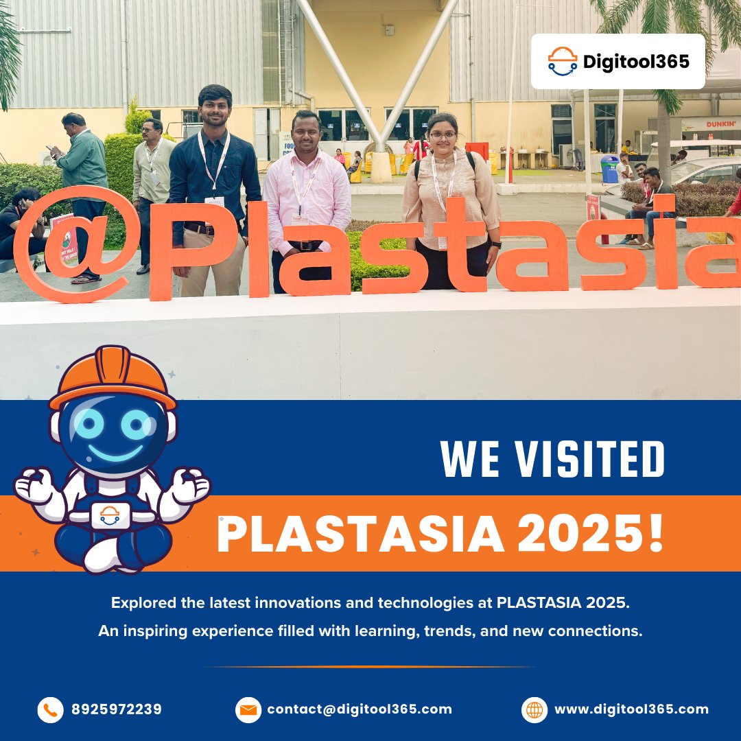 aim2c_official's tweet image. ⚡ We Powered Through #PlastAsia2025!
📍 BIEC, Bangalore | 🗓️ May 9–12

Maintenance is going digital — and #Digitool365 is ready.

✅ Real-time tracking
✅ Zero paperwork
✅ Auto PM reports
✅ Compliance, every shift

Let’s modernize your shopfloor.
🔗 digitool365.com