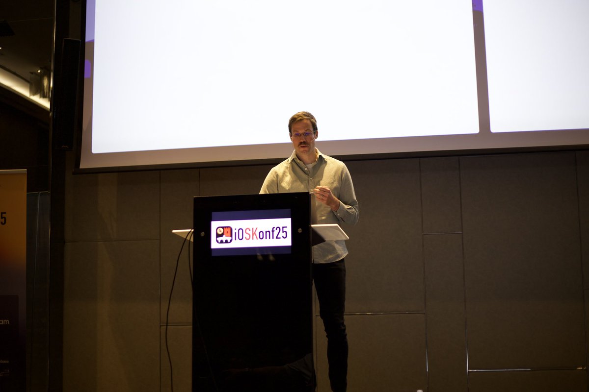 iOSKonf's tweet photo. Next up on stage: @chriseidhof 
A with a deep dive into SwiftUI and Build Systems and in true SwiftUI spirit, he built and ran his entire presentation using SwiftUI itself. So impressive! #iOSKonf25 https://t.co/hG9tyabkFI