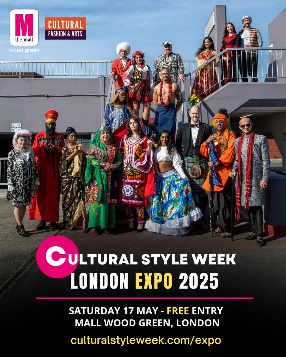 Join us this Saturday at The Mall Wood Green for the Cultural Style Week London Expo! 🎉
A free celebration of fashion, culture, music, food &amp; community ✨
Free entry: culturalstyleweek.com/expo
#CulturalStyleWeek #LondonExpo2025 #FreeLondonEvents #FashionAndCulture