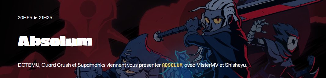 Supamonks (@supamonks) on Twitter photo #Absolum at <a href="/JeuxMadeInFR/">Games Made in France #GMIF25 🔜 15-18 mai (Twitch)</a> tonight at 8:55PM with <a href="/mistermv/">mistermv</a> & <a href="/Shisheyu/">Shisheyu</a> : a true honour 🫡🔥
<a href="/Dotemu/">Dotemu</a> <a href="/Guard_Crush/">Guard Crush Games Working on #Absolum</a> #Absolum at <a href="/JeuxMadeInFR/">Games Made in France #GMIF25 🔜 15-18 mai (Twitch)</a> tonight at 8:55PM with <a href="/mistermv/">mistermv</a> & <a href="/Shisheyu/">Shisheyu</a> : a true honour 🫡🔥
<a href="/Dotemu/">Dotemu</a> <a href="/Guard_Crush/">Guard Crush Games Working on #Absolum</a>