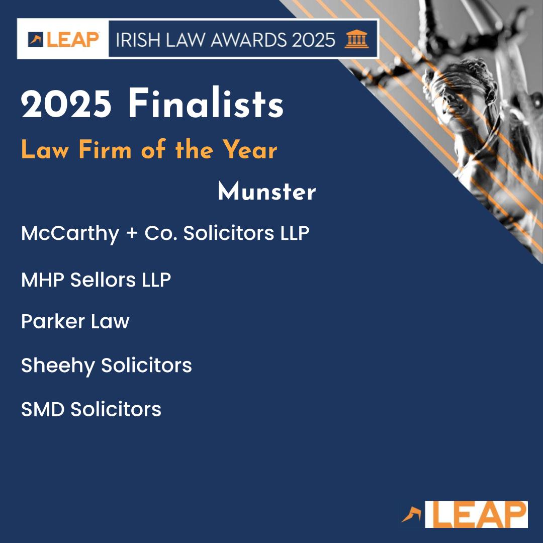 Congratulations to our finalists for Munster Law Firm of the Year Sponsored by <a href="/LEAP4LawFirms/">LEAP UK&I</a> 

#LEAPLAWAWARDS25