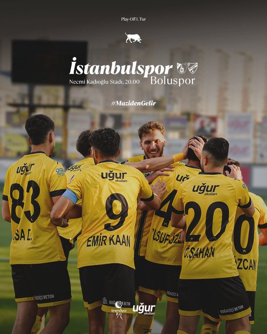 TÜM AKRABA VE DOSTLARIMIZI BEKLİYORUZ
𝐈̇𝐒𝐓𝐀𝐍𝐁𝐔𝐋𝐒𝐏𝐎𝐑’𝐔𝐍 𝐌𝐀𝐂̧𝐈 𝐕𝐀𝐑!

🆚 Boluspor
🕰 20.00
📍 Necmi Kadıoğlu Stadyumu

#İSTvBS • #MazidenGelir