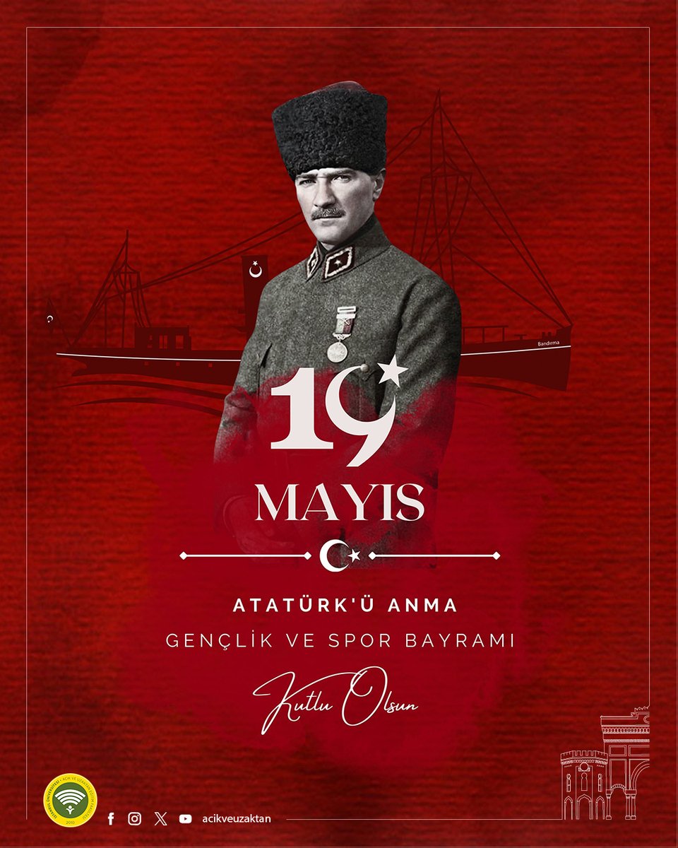 19 Mayıs Atatürk’ü Anma, Gençlik ve Spor Bayramımız kutlu olsun.