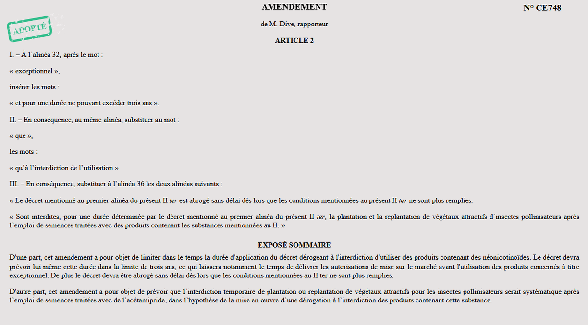 CSFL (@csfldefrance) on Twitter photo Hier soir, les députés membres de la Commission des affaires économiques <a href="/AN_AfEco/">Commission des affaires économiques</a> ont donc voté pour le principe d'une dérogation possible pour l'usage de l'acétamipride. Une bonne nouvelle pour nos filières. Continuons la mobilisation ! Hier soir, les députés membres de la Commission des affaires économiques <a href="/AN_AfEco/">Commission des affaires économiques</a> ont donc voté pour le principe d'une dérogation possible pour l'usage de l'acétamipride. Une bonne nouvelle pour nos filières. Continuons la mobilisation !