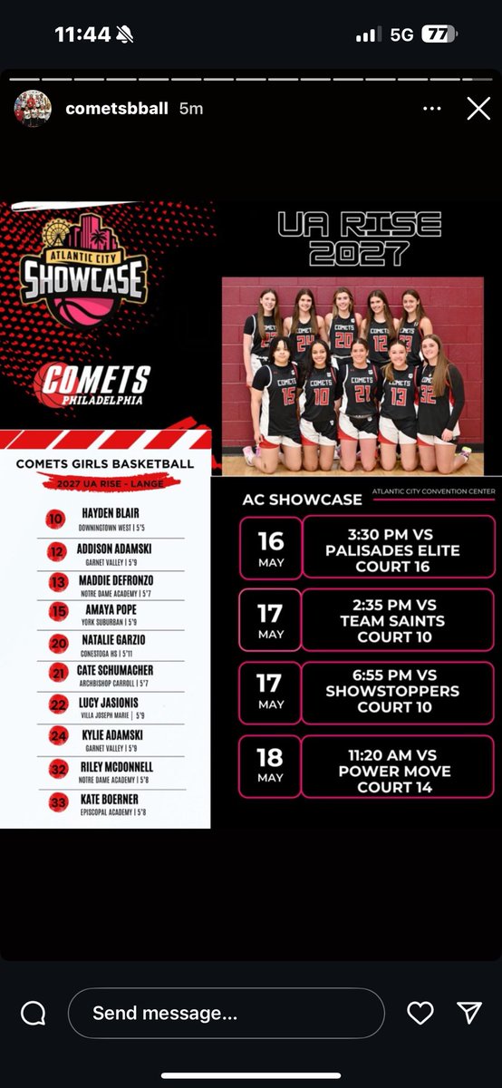 Here is our Schedule for this weekend in AC!! Come check us out!! <a href="/CometsBallers/">Comets Basketball</a>