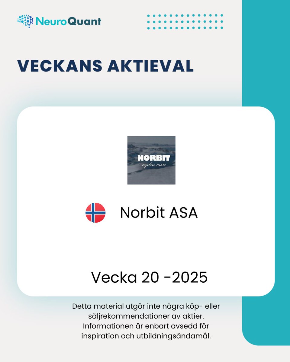Varje vecka lyfter vi fram en aktie som sticker ut i våra datadrivna analyser – för att inspirera dig att använda NeuroQuants verktyg på riktigt.

Genom att kombinera:
 ✔️ Bolagsdata
 ✔️ Fundamentala nyckeltal
 ✔️ Trend &amp; momentum
 …visar vi hur du snabbt kan hitta aktier med