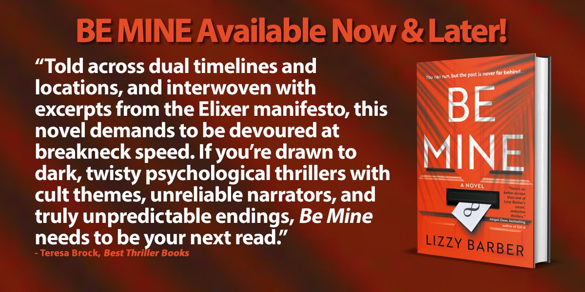 Best Thriller Books (@bestthrillbooks) on Twitter photo BE MINE by <a href="/ByLizzyBarber/">Lizzy Barber I Author</a> (pub. by @daturabooks) is available now (audio) and later (print - 5/27/25).
Hopefully, you will follow her and buy/preorder the book.
Read the team’s review: bestthrillerbooks.com/teresa-brock/b… BE MINE by <a href="/ByLizzyBarber/">Lizzy Barber I Author</a> (pub. by @daturabooks) is available now (audio) and later (print - 5/27/25).
Hopefully, you will follow her and buy/preorder the book.
Read the team’s review: bestthrillerbooks.com/teresa-brock/b…