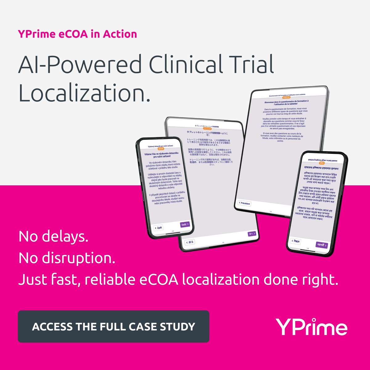 When a sponsor needed to add a new country (India) late in a global study, the typical 9-week localization timeline threatened critical delays. With YPrime’s AI-powered Migration Tool, part of our eCOA platform, we delivered a smarter, faster solution: hubs.ly/Q03mJmKj0
#AI