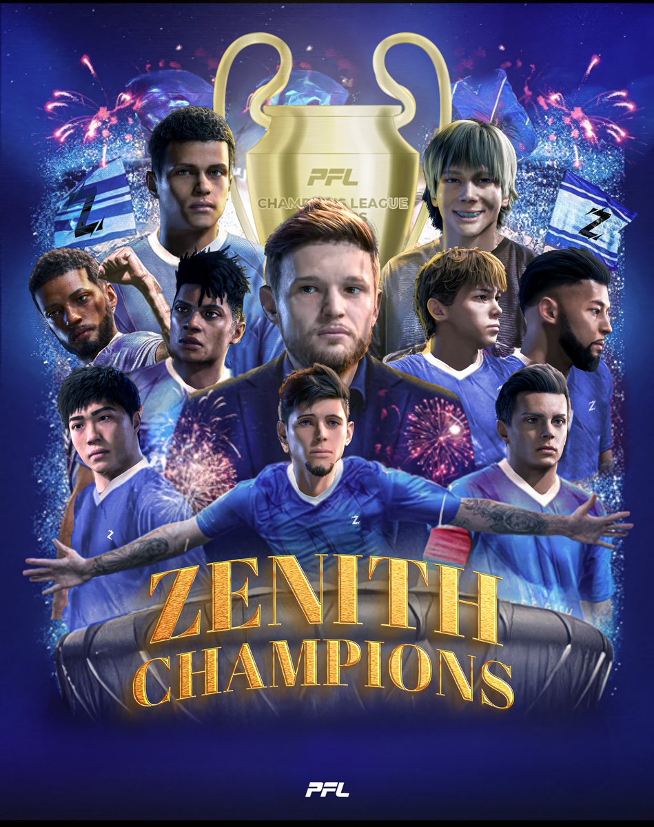 PFL (@officialpfl_) on Twitter photo ๐Kings of Europe - Zenith wins the 2025 PFL Champions League.
โฝ๏ธ<a href="/EASPORTSFC/">EA SPORTS FC</a> - 11vs11 Competitive Clubs
๐๏ธPresented by <a href="/RhinoCasts11/">RhinoCasts</a> <a href="/CasterPed/">Ped</a> ๐ด๓ ง๓ ข๓ ฅ๓ ฎ๓ ง๓ ฟ
๐Zenithโs Champions League Campaign 2025!
Top Scorer : <a href="/TheWarenBeast/">Waren</a> (10)
POTT: <a href="/Bxrisha_/">Flo</a> voted by <a href="/RhinoCasts11/">RhinoCasts</a> <a href="/CasterPed/">Ped</a> ๐ด๓ ง๓ ข๓ ฅ๓ ฎ๓ ง๓ ฟ ๐Kings of Europe - Zenith wins the 2025 PFL Champions League.
โฝ๏ธ<a href="/EASPORTSFC/">EA SPORTS FC</a> - 11vs11 Competitive Clubs
๐๏ธPresented by <a href="/RhinoCasts11/">RhinoCasts</a> <a href="/CasterPed/">Ped</a> ๐ด๓ ง๓ ข๓ ฅ๓ ฎ๓ ง๓ ฟ
๐Zenithโs Champions League Campaign 2025!
Top Scorer : <a href="/TheWarenBeast/">Waren</a> (10)
POTT: <a href="/Bxrisha_/">Flo</a> voted by <a href="/RhinoCasts11/">RhinoCasts</a> <a href="/CasterPed/">Ped</a> ๐ด๓ ง๓ ข๓ ฅ๓ ฎ๓ ง๓ ฟ