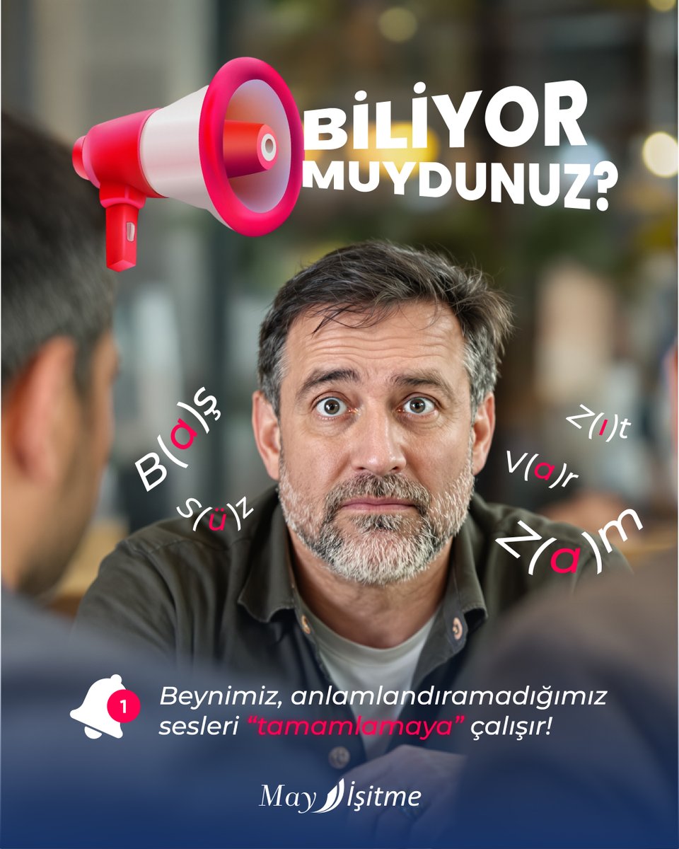 İşitme kaybında beyin, duyamadığı sesleri tamamlamaya çalışır.
Bu gizli çaba; yorgunluk, yanlış anlama ve uzun vadede Alzheimer ve demans riskini artırabilir.
🎧 Sadece duymak değil, doğru duymak beyin sağlığı için de şart!
📞 İşitme testinizi ertelemeyin. #mayişitme