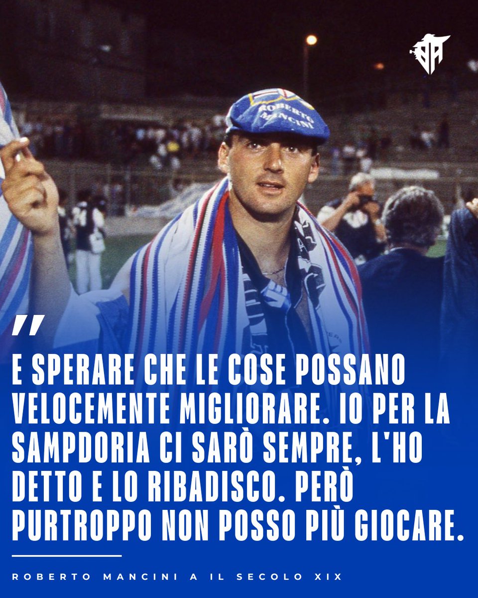 blucerchiatiart's tweet photo. Roberto Mancini, in un’intervista rilasciata a @ilsecoloxix, ha commentato il difficile momento che sta attraversando il club blucerchiato.

🏷️ #UCSampdoria #Blucerchiatiart #RobertoMancini #IlSecoloXIX #ForzaDoria #SoloSampdoria #DaleDoria https://t.co/2gcPasvDn5