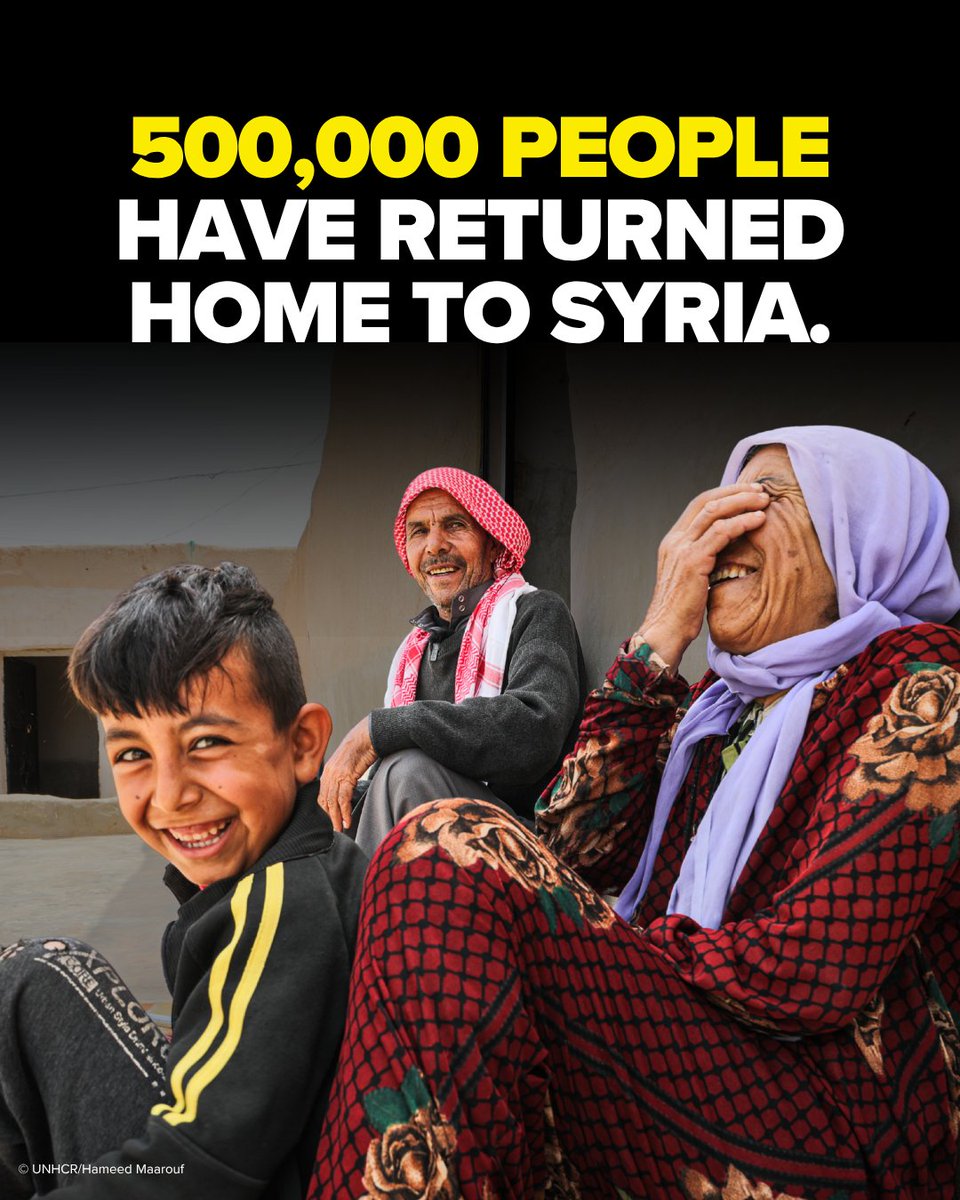 Refugees's tweet image. After 14 years of conflict, half a million Syrians have made it back home to Syria.
Not without challenges—but with hope. Their voluntary return is a reminder: with the right support, recovery is possible.