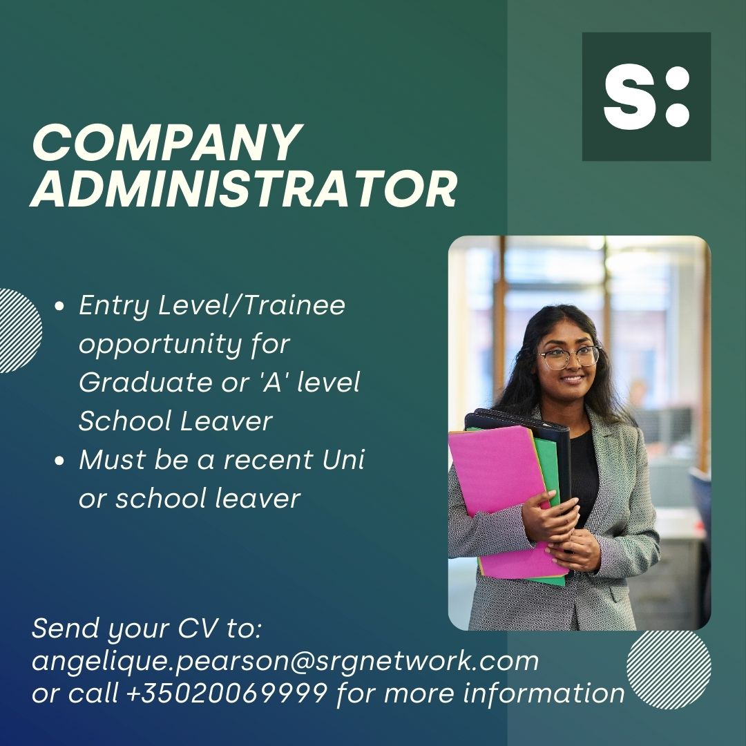 SRG Network (@srg_network) on Twitter photo Entry Level/Trainee opportunity for Graduate or 'A' level School Leaver - Company Administrator - Must be a recent Uni or school leaver
CVs to angelique.pearson@srgnetwork.com or call +35020069999 for more information
#srgnetwork #jobsearch #jobvacancy #gibraltar #gibraltarjobs Entry Level/Trainee opportunity for Graduate or 'A' level School Leaver - Company Administrator - Must be a recent Uni or school leaver
CVs to angelique.pearson@srgnetwork.com or call +35020069999 for more information
#srgnetwork #jobsearch #jobvacancy #gibraltar #gibraltarjobs