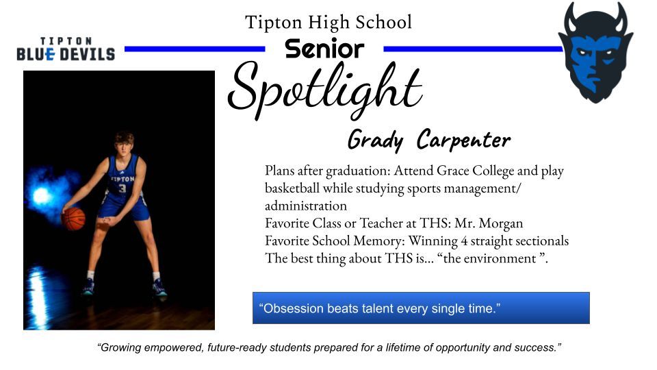 Check out today's Senior Spotlight! 

Like, share, and send positive messages to the Class of 2025! #BlueFuture