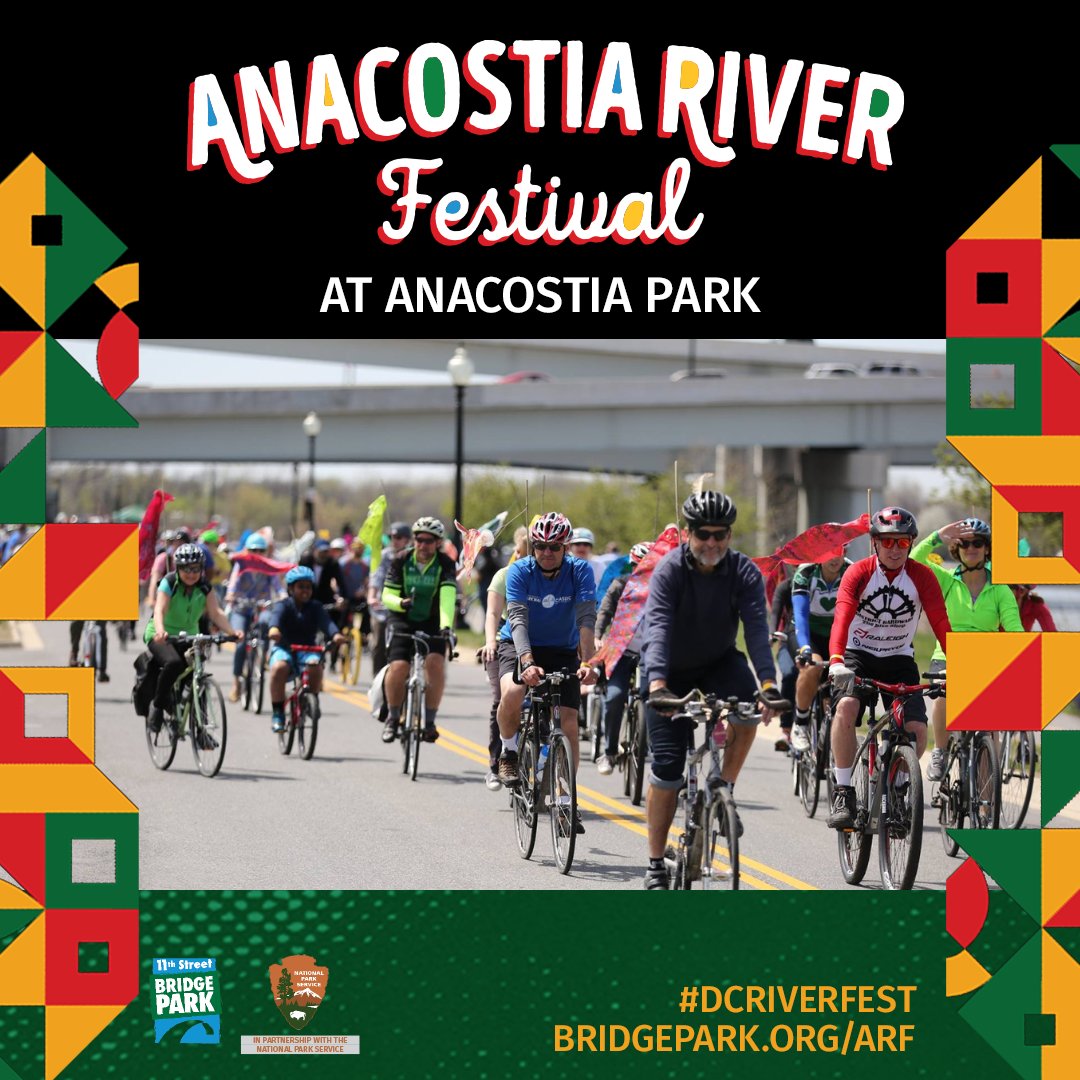 Ride your bike to the festival and enjoy free bike valet service!  We’ve also got a special treat for Capital Bikeshare riders: use the code ANARIVERFESTDC25 for a free 30-minute ride!

Register Today: eventbrite.com/e/anacostia-ri…
#DCBridgePark #DCRiverFest