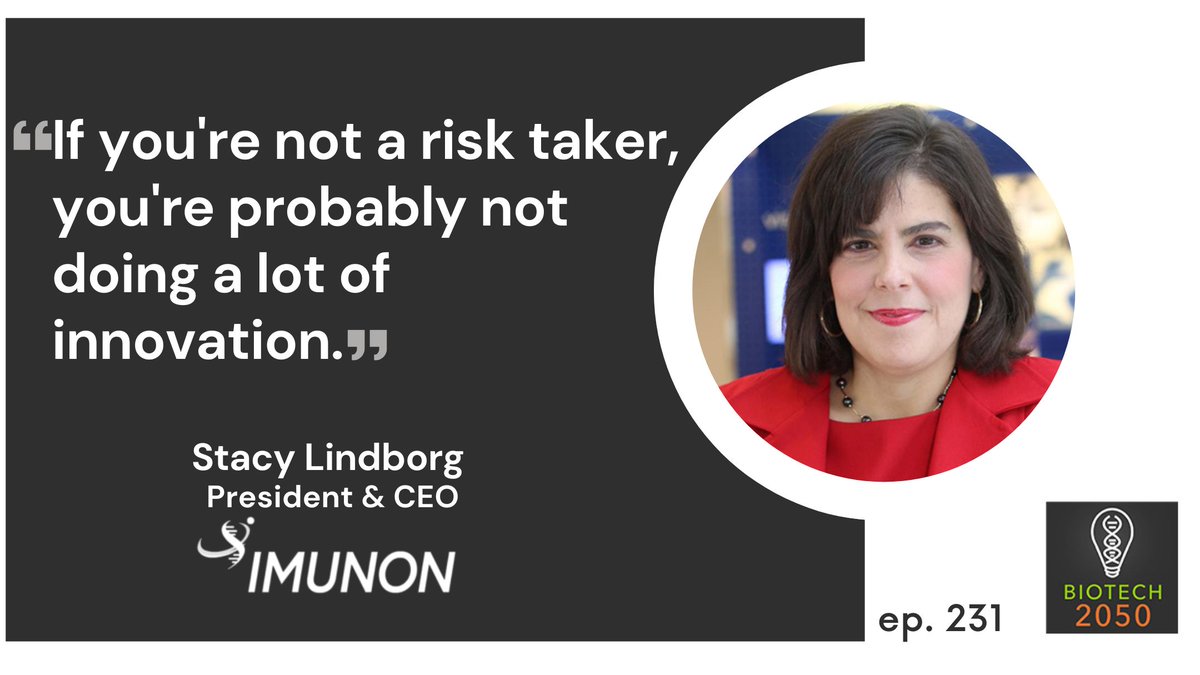 Biotech2050Pod's tweet image. 🎙️ On #Biotech2050, @aloktayi talks with Stacy Lindborg, President &amp;amp; CEO of Imunon, on bold biotech, IL-12 immunotherapy, &amp;amp; leading w/ data. With 13+ months OS gains in ovarian cancer, they explore risk, leadership, &amp;amp; innovation.
Listen: on.soundcloud.com/y3XrqYBgJXFMDA… 
#LifeSciences