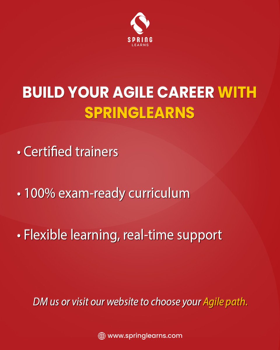 spring_learns's tweet image. CSM or PMI-ACP® — which Agile cert is right for you?
➡️ CSM: Great for Agile/Scrum beginners
➡️ PMI-ACP®: For experienced pros eyeing leadership roles
#pmiacp #csm #agilecertification #scrummaster #springlearns #careerupgrade