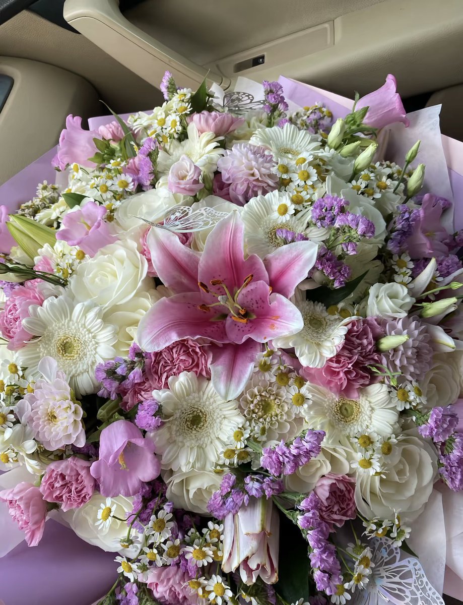 Purple flowers bouquet