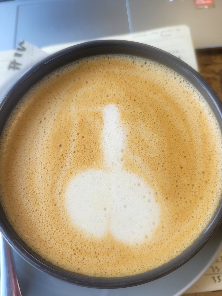 Writing at #nom coffee shop and bakery. No sex scenes yet but my Latte just arrived with a cock and balls. Inspirational!