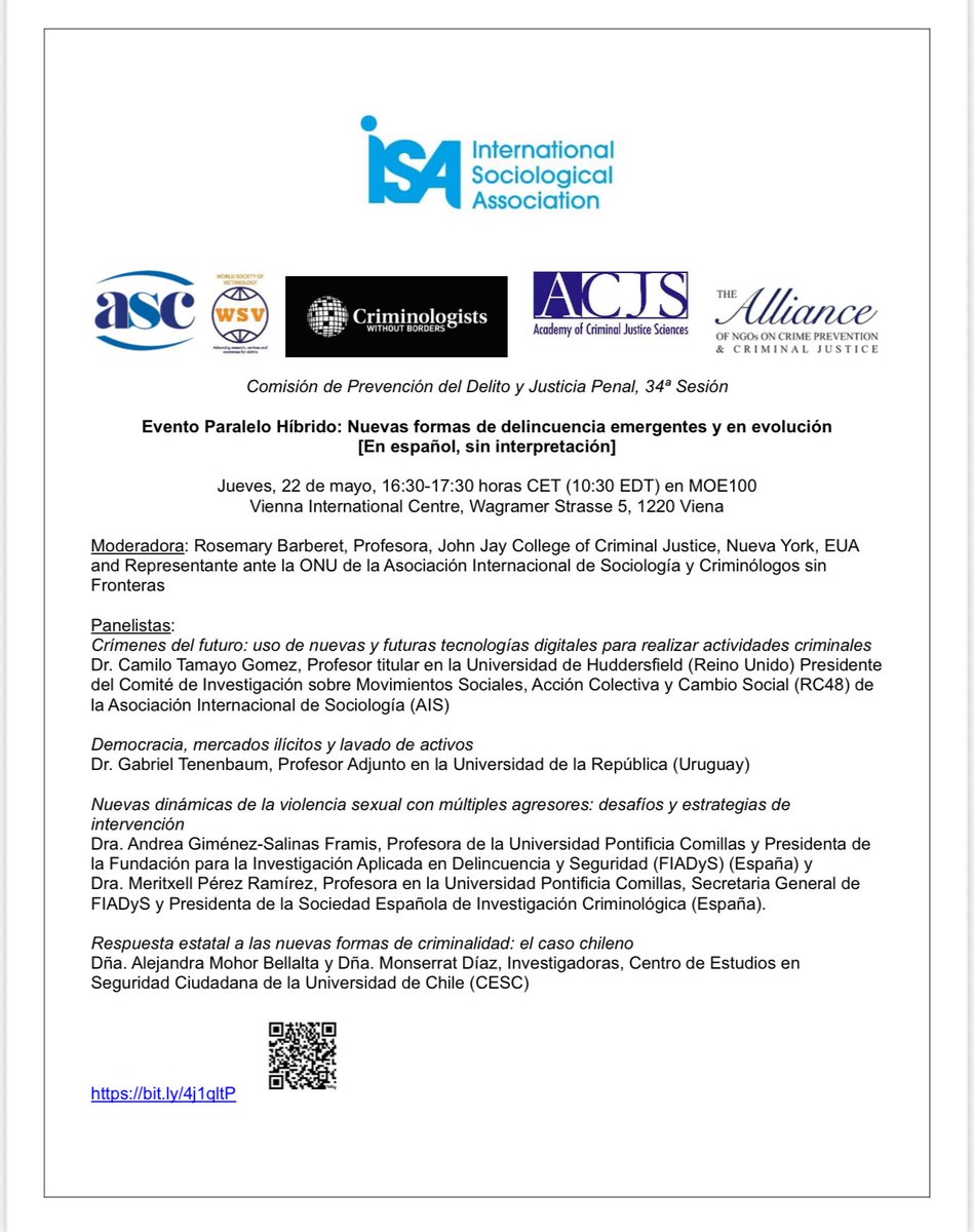 No se pierdan este evento paralelo <a href="/CCPCJ/">CCPCJ</a>, íntegramente en español con investigadores de ALC y España.